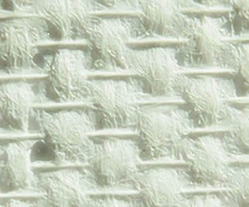 A piece of fiberglass wallpaper in white color